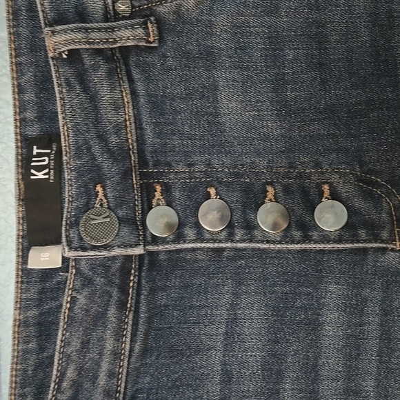 KUT FROM KLOTH Reese High Rise Ankle Straight Leg Rare Button Fly Jeans sz 16 - Picture 7 of 16